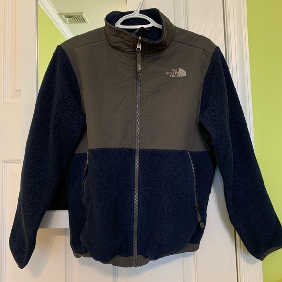 Navy & Grey North Face Denali Fleece Jacket - Picture 1 of 4